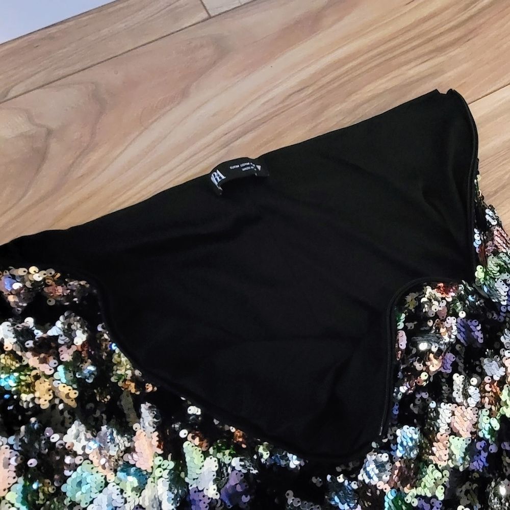 🍍3 For 50🍍Sequin Diamond-Pattern Midi Skirt - Black Multicolor - Picture 11 of 15